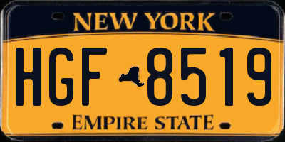 NY license plate HGF8519