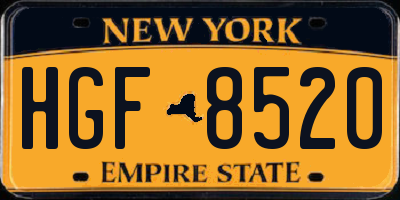 NY license plate HGF8520