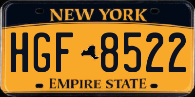 NY license plate HGF8522