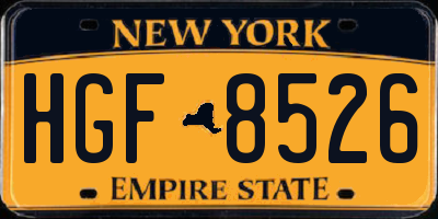 NY license plate HGF8526