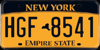 NY license plate HGF8541