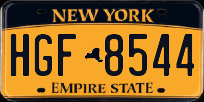 NY license plate HGF8544