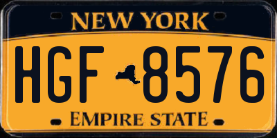 NY license plate HGF8576