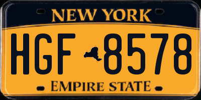 NY license plate HGF8578