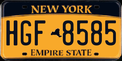 NY license plate HGF8585