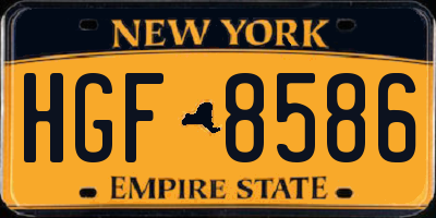 NY license plate HGF8586