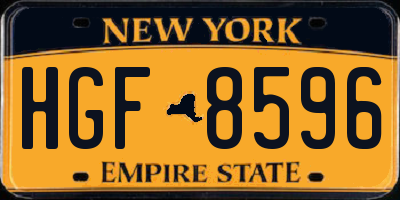 NY license plate HGF8596