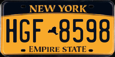NY license plate HGF8598