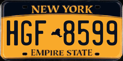 NY license plate HGF8599