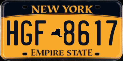 NY license plate HGF8617