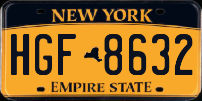 NY license plate HGF8632
