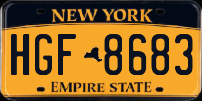 NY license plate HGF8683