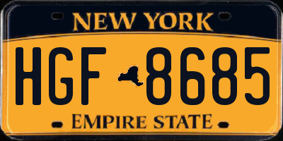 NY license plate HGF8685