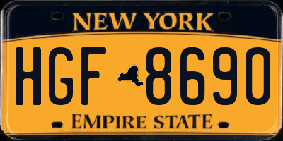 NY license plate HGF8690