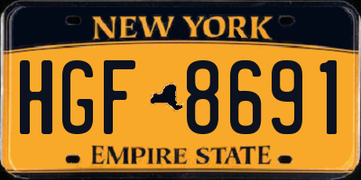 NY license plate HGF8691