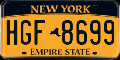 NY license plate HGF8699