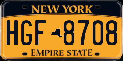 NY license plate HGF8708