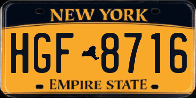 NY license plate HGF8716