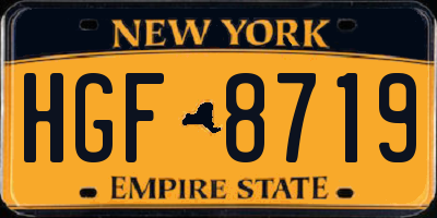 NY license plate HGF8719