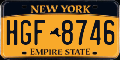 NY license plate HGF8746