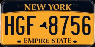 NY license plate HGF8756