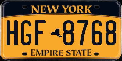 NY license plate HGF8768