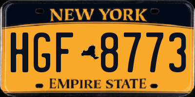 NY license plate HGF8773