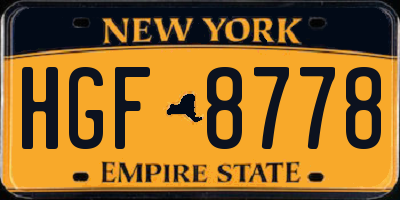 NY license plate HGF8778