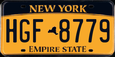 NY license plate HGF8779