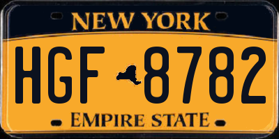 NY license plate HGF8782