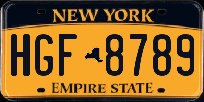 NY license plate HGF8789
