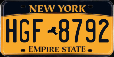 NY license plate HGF8792