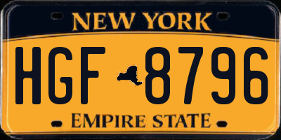 NY license plate HGF8796