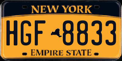 NY license plate HGF8833