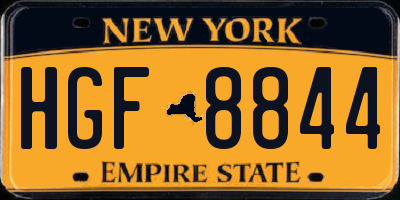 NY license plate HGF8844