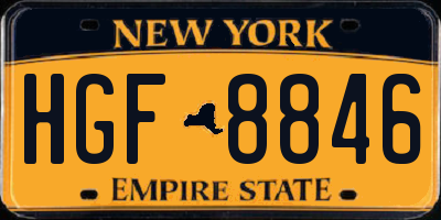 NY license plate HGF8846
