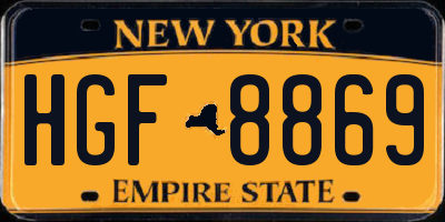 NY license plate HGF8869