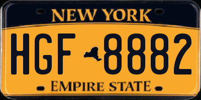 NY license plate HGF8882