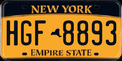 NY license plate HGF8893