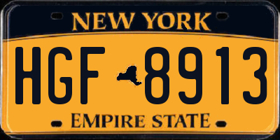 NY license plate HGF8913
