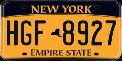 NY license plate HGF8927
