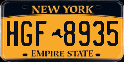 NY license plate HGF8935