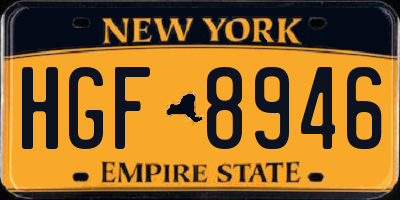 NY license plate HGF8946
