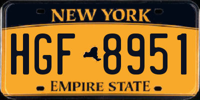NY license plate HGF8951