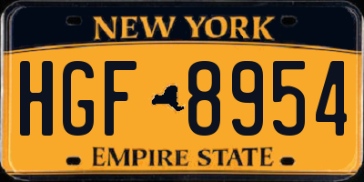 NY license plate HGF8954