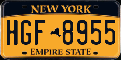 NY license plate HGF8955