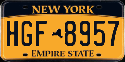 NY license plate HGF8957