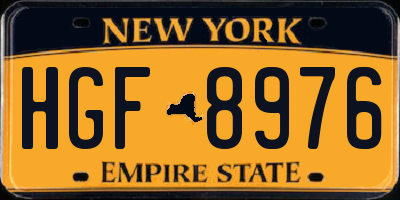 NY license plate HGF8976