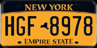 NY license plate HGF8978