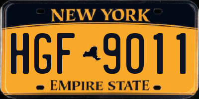 NY license plate HGF9011